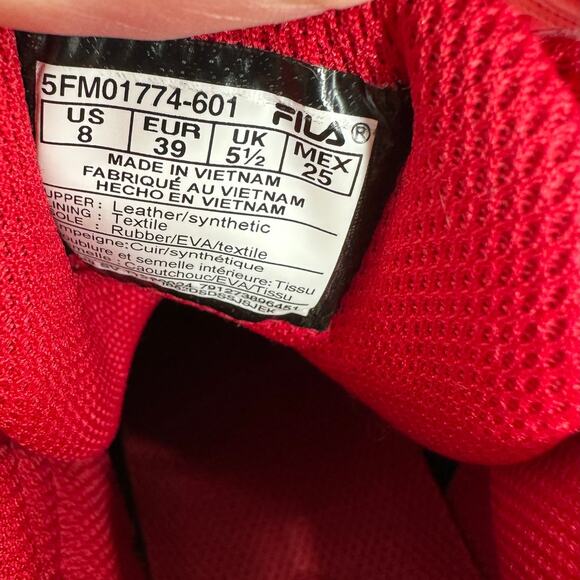 Fila Red Monochromatic F-14 High Top Casual Sneaker Shoe 8 - Picture 8 of 14